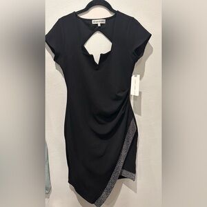 Almost Famous Black and Silver Asymmetrical Dress